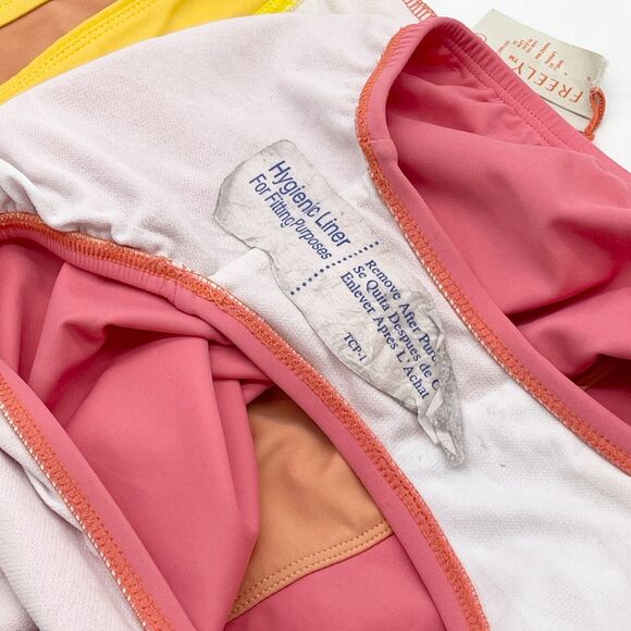 Freely Womens Asymmetrical Swimsuit Size Small Colorblock Pastel Beach Summer - Picture 12 of 12